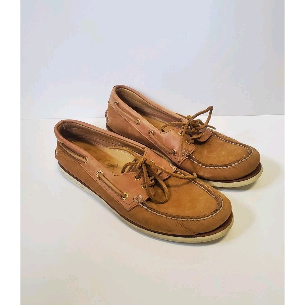 Sperry Gold Cup Boat Shoes Men's 8.5 Tan Brown Leather 2-Eye Top Sider - Picture 4 of 12